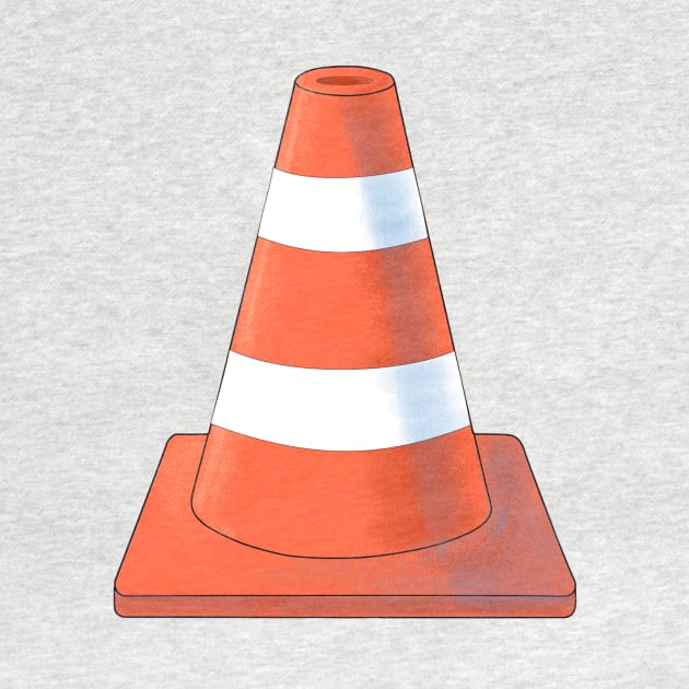 Cute orange and white Safety Cone. by StephJChild